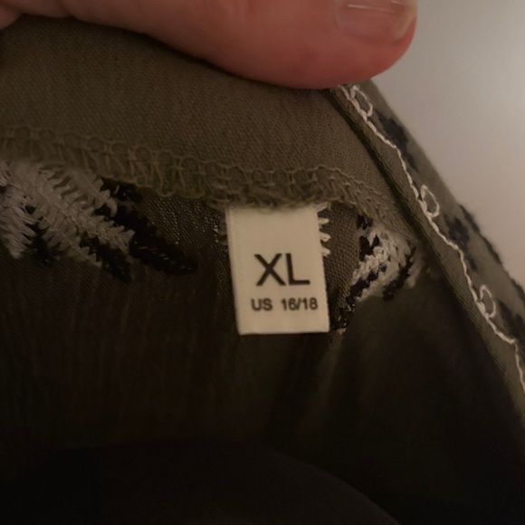 Embroidered Olive Green Dress - Picture 2 of 4